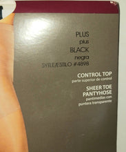 Load image into Gallery viewer, Walmart Secret Treasures Plus Size Pantyhose NWT New Black Style 4898 Firm Support Made in USA
