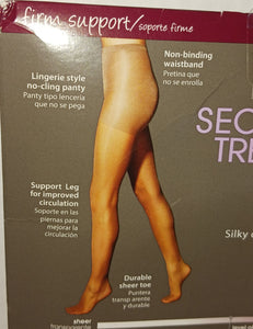 Walmart Secret Treasures Plus Size Pantyhose NWT New Black Style 4898 Firm Support Made in USA