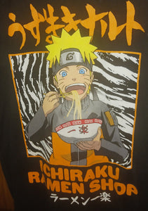 Naruto Ichiraku Ramen Shop Anime Graphic Print T-Shirt Men's Size Medium 38-40