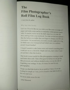 The Film Photographer's Roll Film Log Book by John Manuwal 2015 First Edition Blank Entries Not Used