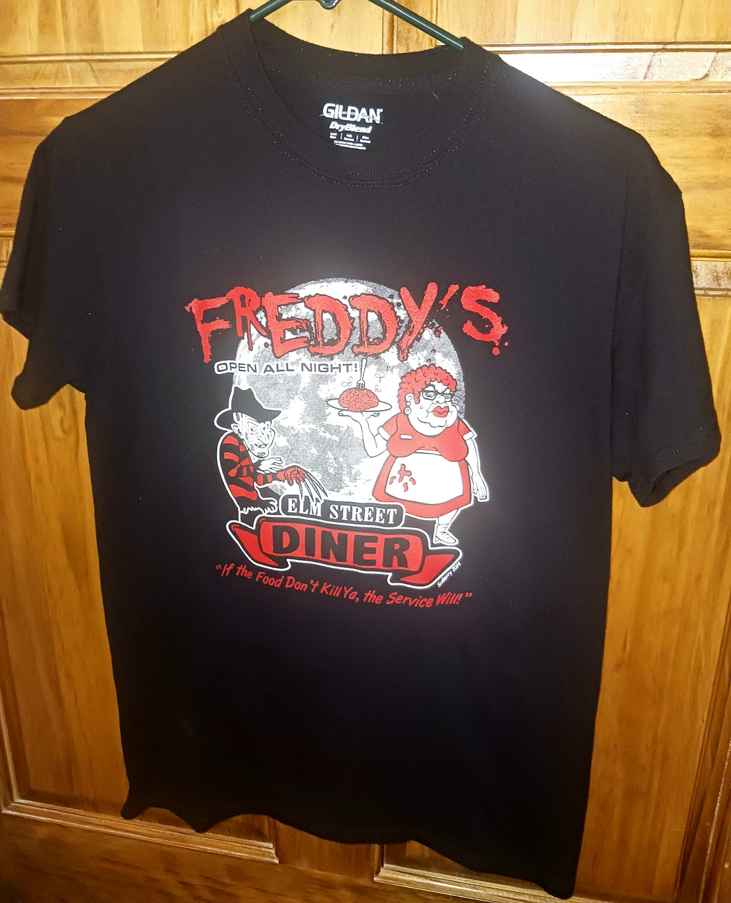 Freddy's Diner A Nightmare On Elm Street Horror Parody T-Shirt 2014 Men's Size Small Potsdam New York