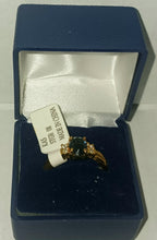 Load image into Gallery viewer, Faux Blue Sapphire Band Ring 14K Gold Plated NWT New KAS Women&#39;s Size 8

