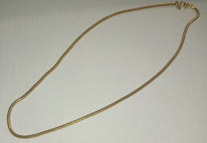 Anne Klein Vintage Gold Tone Herringbone Choker Necklace 22" Inches Stamped Piece