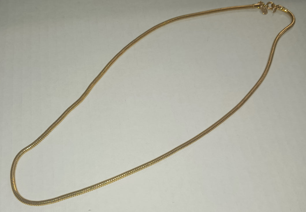 Anne Klein Vintage Gold Tone Herringbone Choker Necklace 22