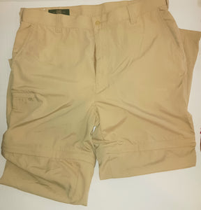 Orvis Men's Khaki Technical Zip-Off Pants NWT New Size 38 Nylon 01LQ-0138 Shorts