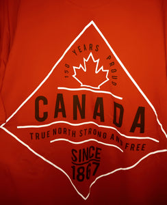 Canada 150th Anniversary 2017 Proud Strong Red T-Shirt Men's Big Size 4XL