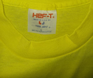 Vintage I Love Heart Ohio Yellow T-Shirt Adults Size Large 1980s Hef-T Tee Jays Made in USA Single Stitch Seams Estate Find