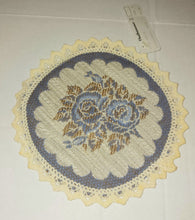 Load image into Gallery viewer, Thalhammer Vintage Blue White Roses Round Lace Doilie NWT New 7 Inch Size
