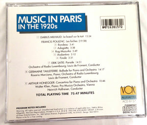 Music in Paris In the 1920s CD Vintage 1993 Vox Allegretto ACD 8157