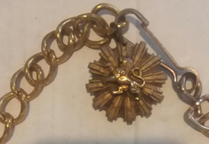 Fashion Gold Tone Chunky Chain Necklace Royal Lion Fleur de Lis Pendant