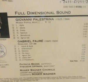 Roger Wagner Chorale Palestrina Faure Requiem Vintage CD 1999 EMI Classics Mono 1951 1953