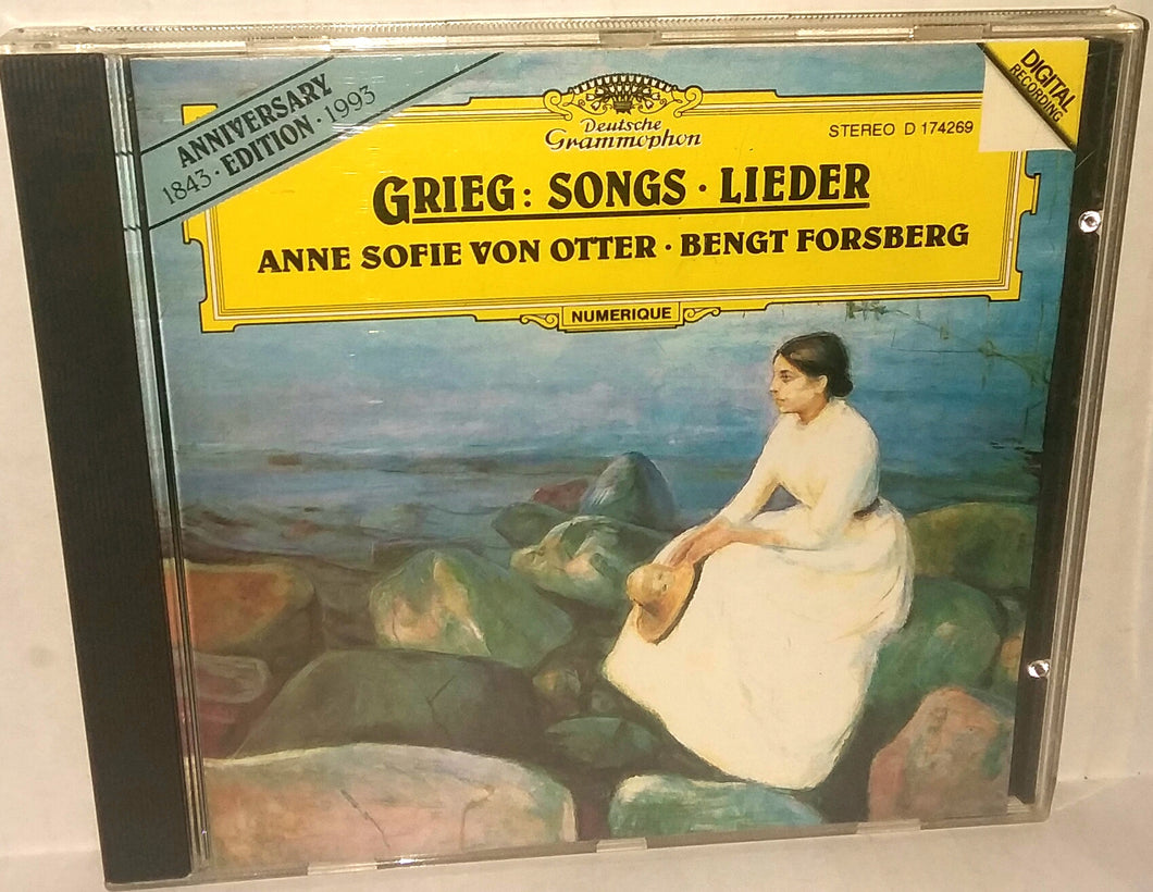 Anne Sofie Von Otter Bengt Forsberg Grieg Songs Lieder CD Vintage 1993 Import Deutsche Grammaphon D 174269