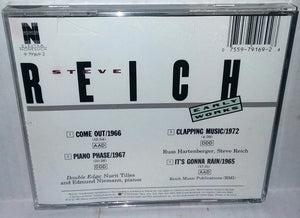 Steve Reich Early Works CD Vintage 1987 Elektra Nonesuch Classical Music