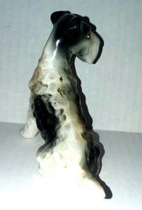 Vintage Chase Japan Airedale Dog Figurine Hand Painted Foil Label