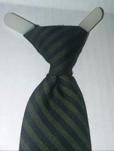 Load image into Gallery viewer, Van Heusen Vintage Boys Skinny Clip On Necktie 1960s Black Green Stripes NVH-200
