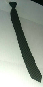 Van Heusen Vintage Boys Skinny Clip On Necktie 1960s Black Green Stripes NVH-200
