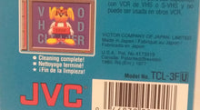 Load image into Gallery viewer, JVC Vintage VCR VHS Head Cleaner Model TCL-3F On Screen Cartoon Shows Cleaning Time
