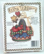 Load image into Gallery viewer, Dimensions Wire Whimsy Counted Cross Stitch Kit 72168 Apple Basket NWOT New Vintage 1994
