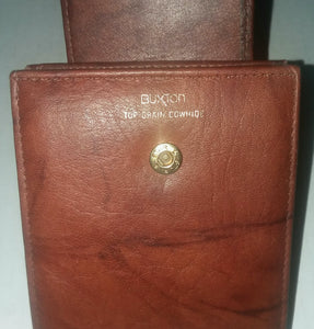 Buxton Vintage Women's Brown Top Grain Cowhide Leather Wallet Bifold Coin Purse Excellent Used Condition