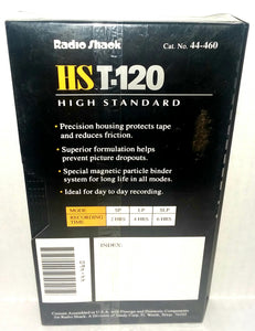 Radio Shack Blank VHS Tape NWOT New T-120 6 Hours Recording Time High Density