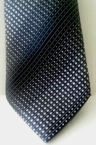 Giorgio Armani Italy Men's Silk Designer Necktie Black with Silver Geometric Patterns