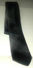 Load image into Gallery viewer, Giorgio Armani Italy Men&#39;s Silk Designer Necktie Black with Silver Geometric Patterns
