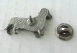 Dachshund Dog Small Silver Tone Metal Lapel Brooch Pin
