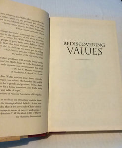Jim Wallis Rediscovering Values Hardcover Book 2010 Howard Original Dust Jacket
