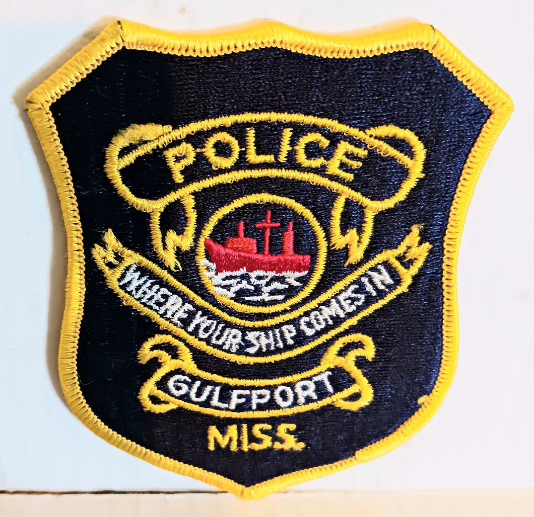 Gulfport Mississippi Vintage Police Cloth Sew on Patch Where Your Ship Comes In Motto