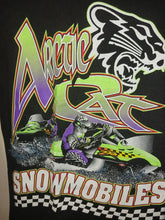 Load image into Gallery viewer, Arctic Cat Snowmobiles Vintage Neon Graphic Print T-Shirt Men&#39;s Size Medium 38-40 Single Stitch Seams 1990s

