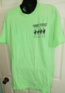 Vintage Surf Town Florida Neon Green T-Shirt Men's Size Large USA Single Stitch Fruit of the Loom 1980s 1990s