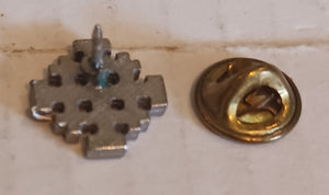Israel Jerusalem Cross Lapel Hat Pin Silvertone Metal