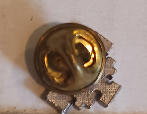 Israel Jerusalem Cross Lapel Hat Pin Silvertone Metal