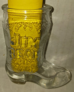 Jim Beam Bourbon Whiskey Vintage Glass Boot Shot Glass