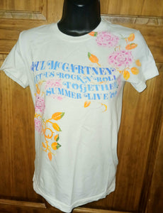 Paul McCartney Beatles Summer Live 2009 Concert T-Shirt Women's Size Small White Short Sleeves
