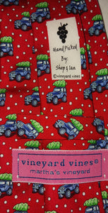 Vineyard Vines Martha's Vineyard Men's Silk Necktie Christmas Tree Jeep Vehicle Prints