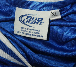 Bud Light Budweiser Beer Embriodery Sports Jersey Men's Size XL Officially Licensed Breweriana