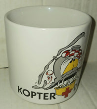Load image into Gallery viewer, Helicopter Kopter Doctor Collectible Coffee Cup Wings Aviation Supply Daleville Alabama Made in England Ceramic
