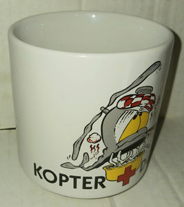 Helicopter Kopter Doctor Collectible Coffee Cup Wings Aviation Supply Daleville Alabama Made in England Ceramic