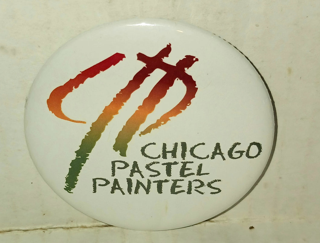 Chicago Illinois Pastel Painters Collectible Pinback Button Round Shape Art Artist