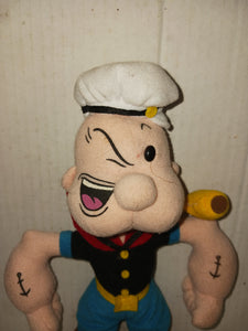 Vintage Popeye the Sailor Man Cartoon Plush Doll 1999 Stuffins Officially Licensed