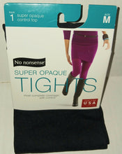 Load image into Gallery viewer, No nonsense Super Opaque Black Tights NWT Women&#39;s Size Medium Control Top
