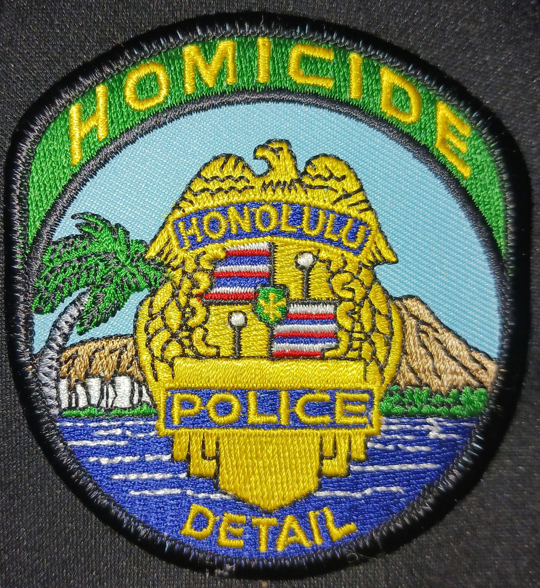 Honolulu Hawaii Homicide Police Detail Vintage Cloth Sew On Patch Law Enforcement