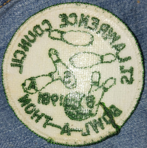 St Lawrence Council 1981 Bowl-A-Thon Vintage Cloth Sew On Patch New York Seaway Valley Bowling Boy Scouts of America
