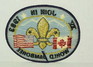 Vintage Boy Scouts America Canada 1983 XV World Jamboree Glitter Sew On Cloth Patch NWOT New