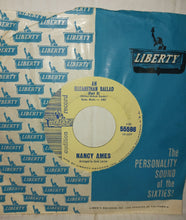 Load image into Gallery viewer, Nancy Ames An Elizabethian Ballad Part 1 and 2 Vintage 45 RPM Audition Record 1963 Liberty 55598
