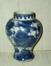 Load image into Gallery viewer, Vintage Small Blue Floral Glazed Snuff Storage Ceramic Jar Blue CHINA Stamp
