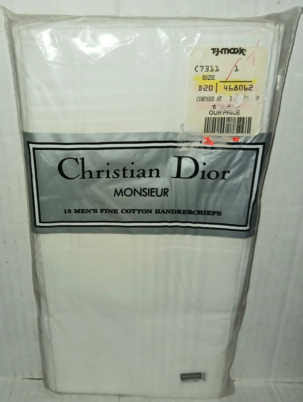 Christian Dior Monsieur Men's Vintage Handkerchiefs NWT New 13 Pack Solid White Cotton RN 15200