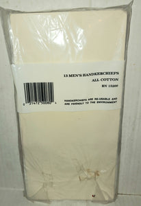 Christian Dior Monsieur Men's Vintage Handkerchiefs NWT New 13 Pack Solid White Cotton RN 15200