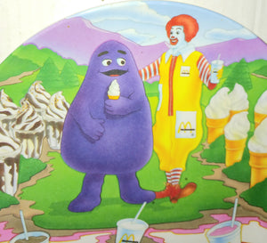 Vintage McDonald's Milkshake Lake Promo Plate Melamine Dinnerwear 1989 Ronald McDonald Grimace NWOT New Condition